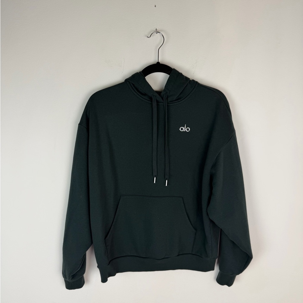 Alo 2 Piece Set Accolade Hoodie Sweatshirt & Sweatpant Charcoal Green Size S - Picture 9 of 15